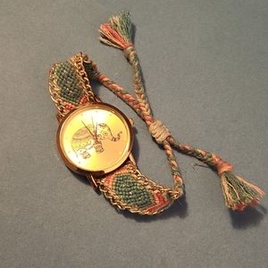 Elephant watch with adjustable handmade band (needs new battery)